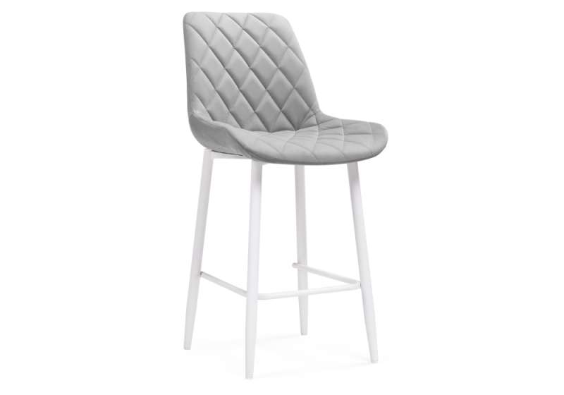 Барный стул Баодин К Б/К светло-серый / белый (50x56x101). 