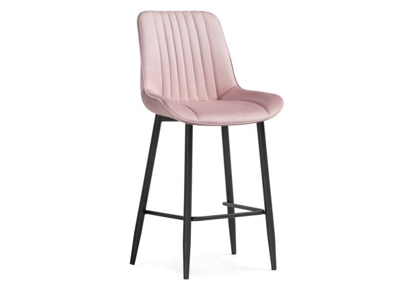 Барный стул Седа велюр розовый / черный (49x57x102). 