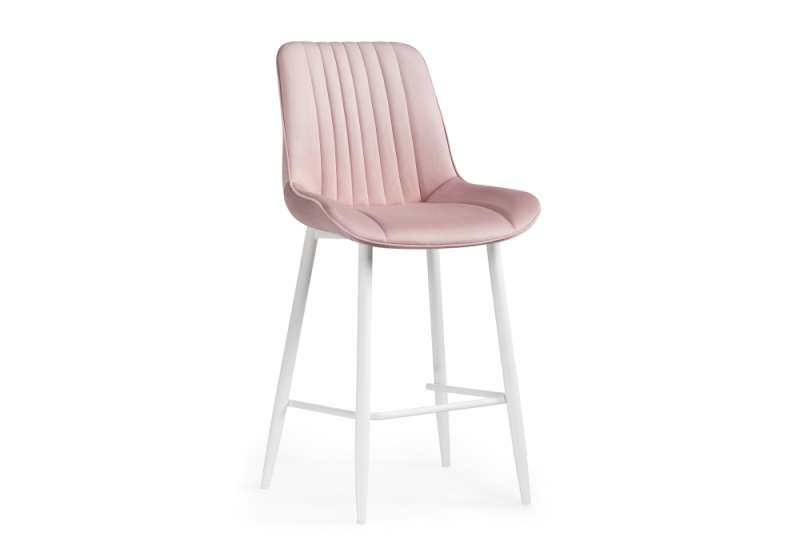 Барный стул Седа велюр розовый / белый (49x57x102). 