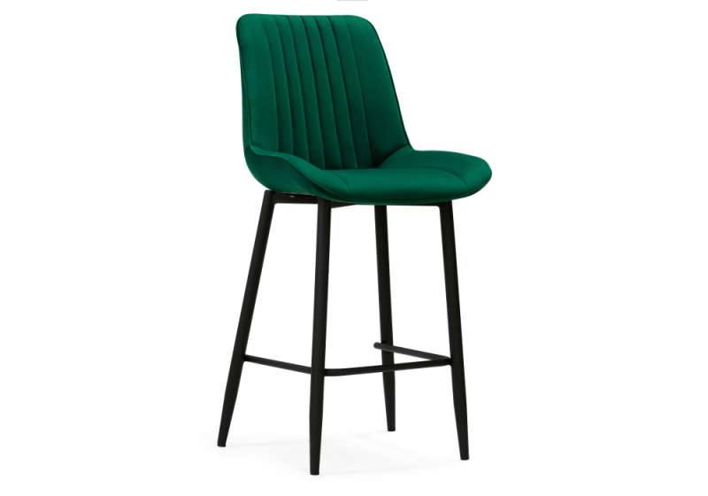 Барный стул Седа велюр зеленый / черный (49x57x102). 