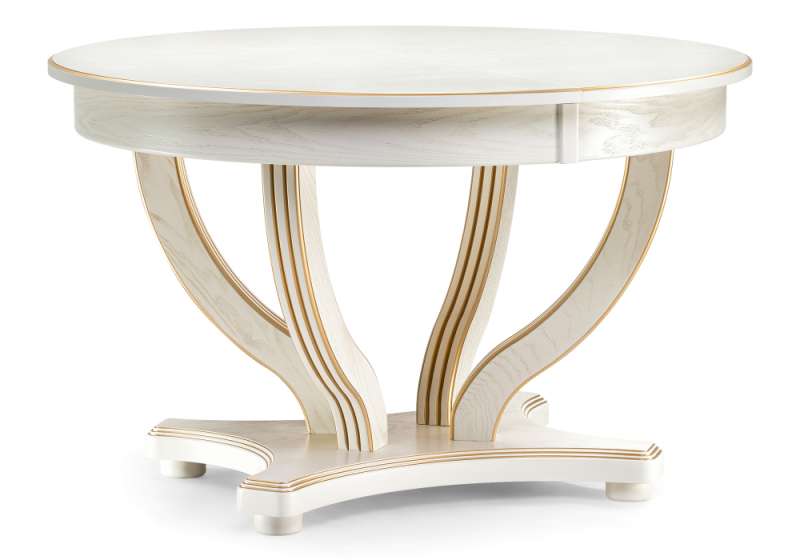 Стол деревянный Дорсет молочный / золото (120x76). 