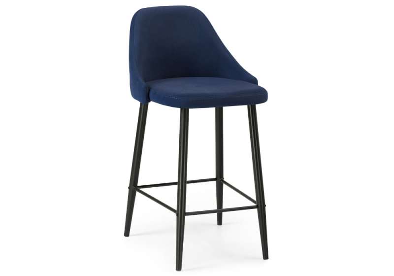Барный стул Джама темно-синий / черный матовый (46x53x90). 