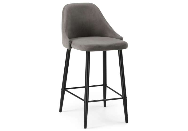 Барный стул Джама темно-серый / черный матовый (46x53x90). 