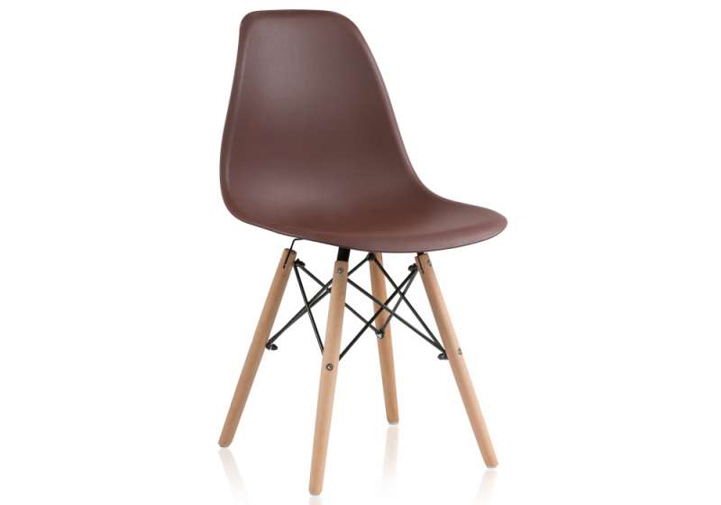Пластиковый стул Eames PC-015 brown (46x52x83). 