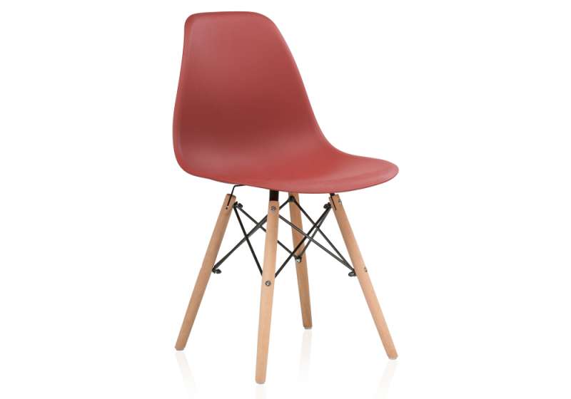 Пластиковый стул Eames PC-015 bordeaux (46x52x83). 