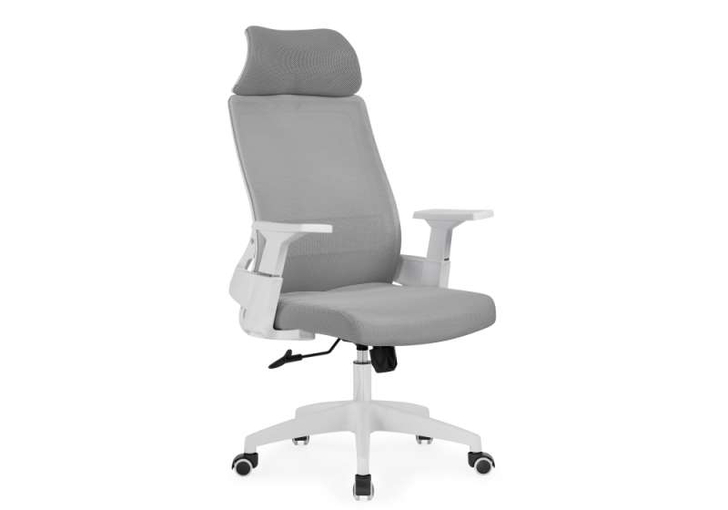 Компьютерное кресло Flok gray / white (62x66x114). 