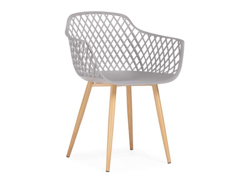 Пластиковый стул Rikon gray / wood (58x45x79). 
