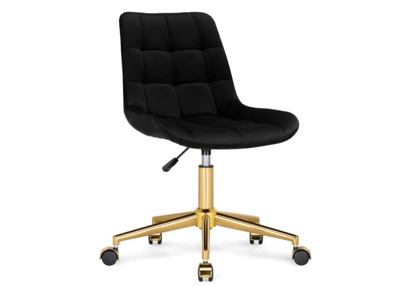 Офисное кресло Честер черный (california 999) / золото (50x60x80). 