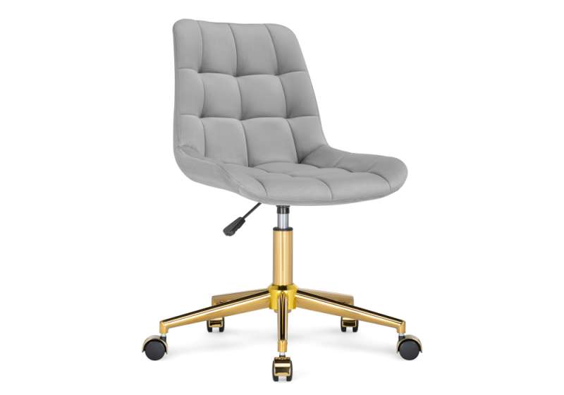 Офисное кресло Честер светло-серый (california 900)/ золото (49x60x84). 
