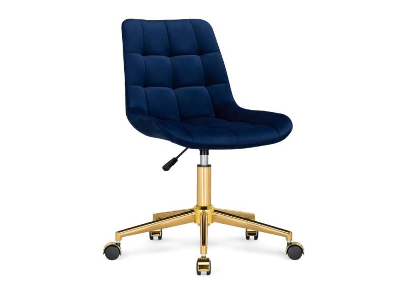 Офисное кресло Честер синий / золото (49x60x84). 