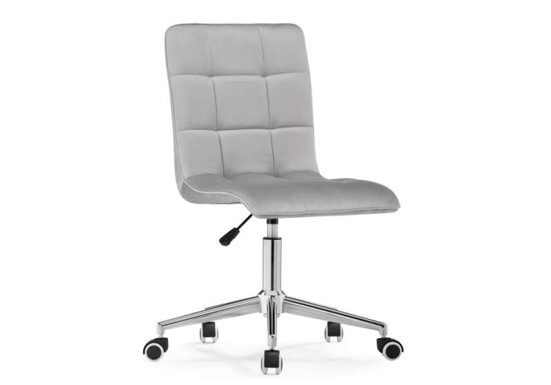 Офисное кресло Квадро светло-серое / хром (42x57x86). 