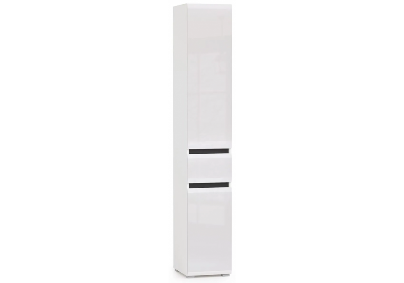 Шкафы Сейдиль с ящиком белый премиум / черный / белый глянец (35x41,3x205,2). 