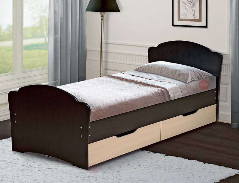 Кровать односпальная  универсальная со спинкой и ящиками. 
