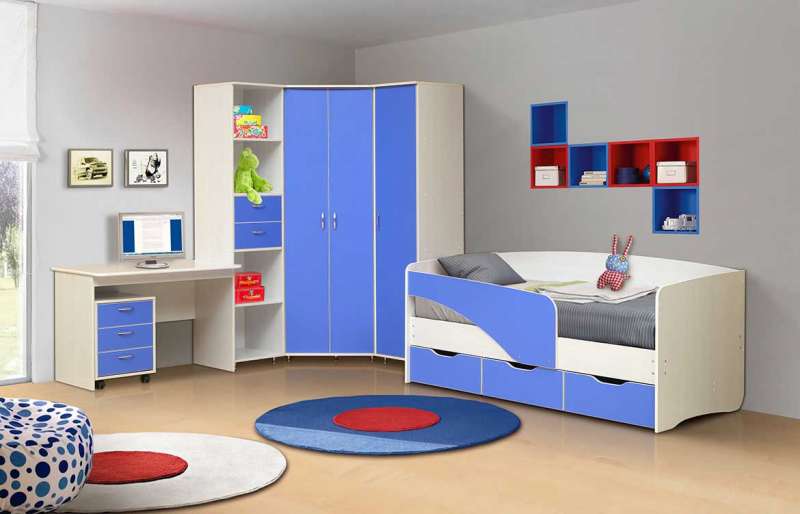 Модульное решение для детской комнаты - 2.  Тип фасада: ; Цвет корпуса: ; Поверхность: ; Расположение: ; Цвет фасада: ; Стиль: ; Материал фасадa: ;
