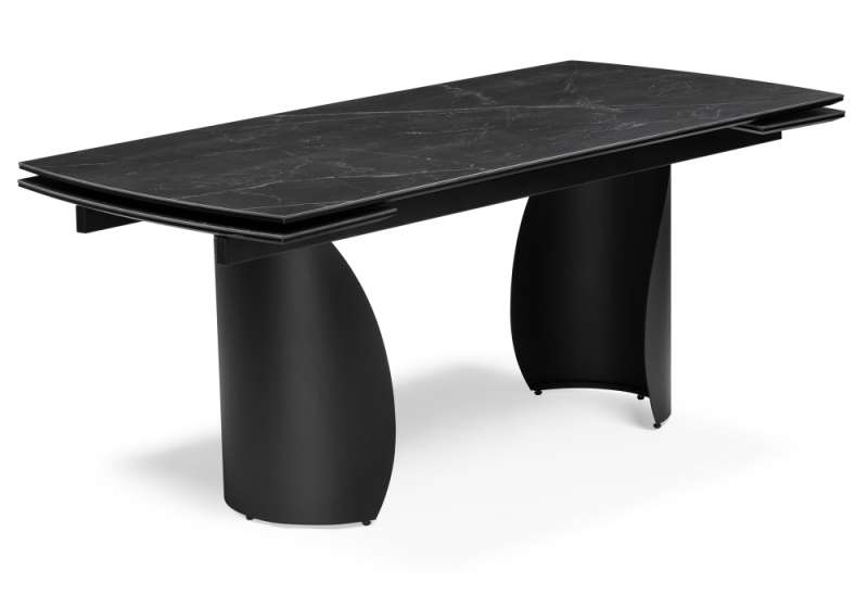 Керамический стол Готланд 180(240)х90х79 черный мрамор / черный (90x79). 