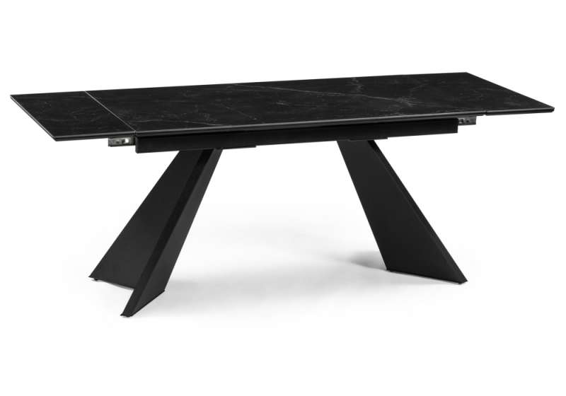 Керамический стол Ливи 140х80х78 черный мрамор / черный (80x78). 