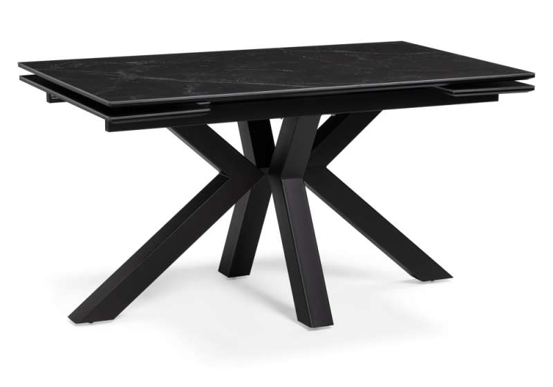 Керамический стол Бронхольм 140(200)х80х77 черный мрамор / черный (80x77). 