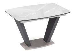 Стол стеклянный Петир 120(160)х80х75 ультра белый / гриджио / камень серый (80x75)